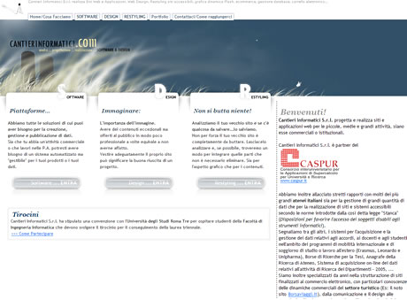 Sito web di Cantieri Informatici nel 2007
