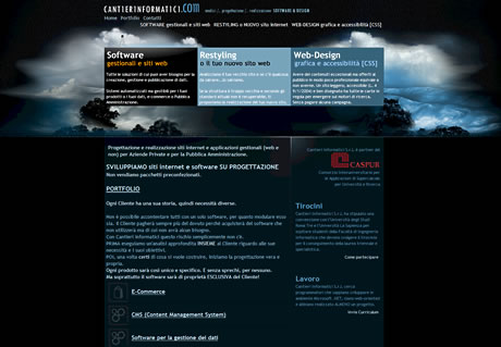 Sito web di Cantieri Informatici nel 2010
